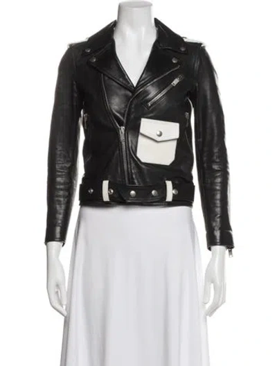 Pre-owned Saint Laurent Leather Biker Jacket In Black