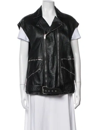 Pre-owned Saint Laurent Leather Biker Jacket In Black