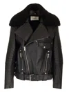 Saint Laurent Biker Jacket In Vintage Leather And Shearling
