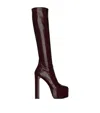 Saint Laurent Leather Billy Knee-high Boots 95 In Pink