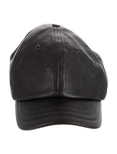 Pre-owned Saint Laurent Leather Black Baseball Cap W/tags