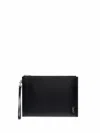 Saint Laurent Paris Tablet Holder With Zip In Grain De Poudre Embossed Leather