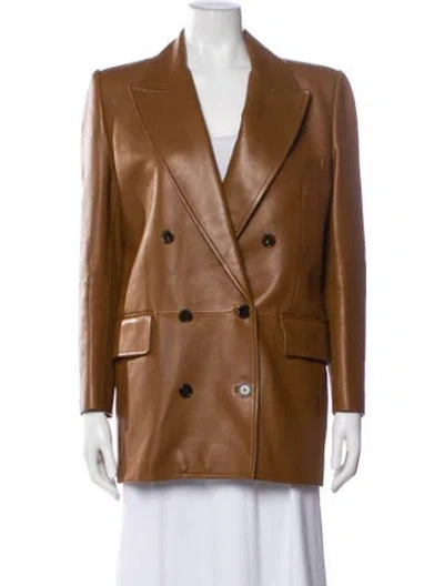 Pre-owned Saint Laurent Leather Blazer In Brown