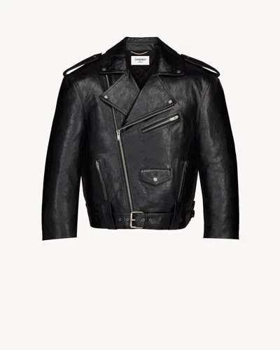 Saint Laurent Leather Blouson In Black