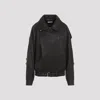 Saint Laurent Oversized Leather Jacket In Noir