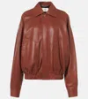 Saint Laurent Bomberjacke Aus Leder