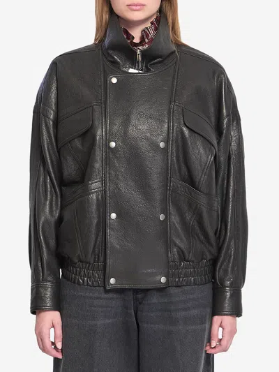 Saint Laurent Leather Bomber Jacket