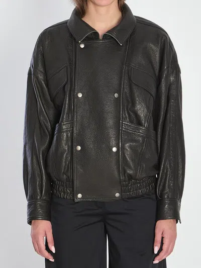 Saint Laurent Leather Bomber Jacket