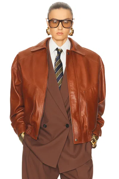 Saint Laurent Leather Bomber Jacket