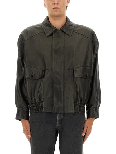 SAINT LAURENT LEATHER BOMBER JACKET