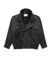 Saint Laurent Leather Bomber Jacket In Black