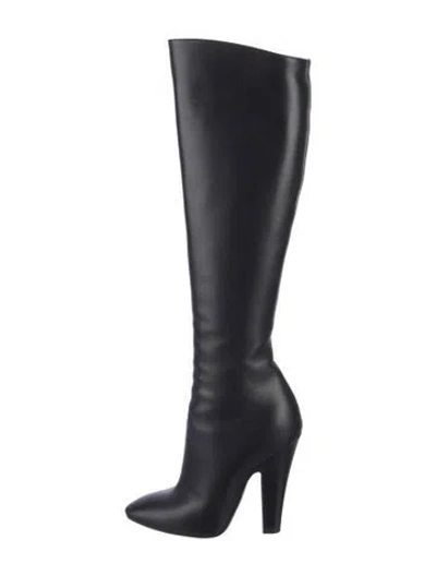 Pre-owned Saint Laurent Leather Boots In Black