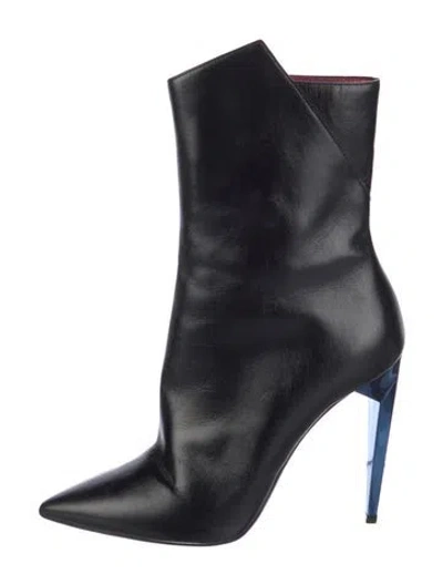 Pre-owned Saint Laurent Leather Boots In Black