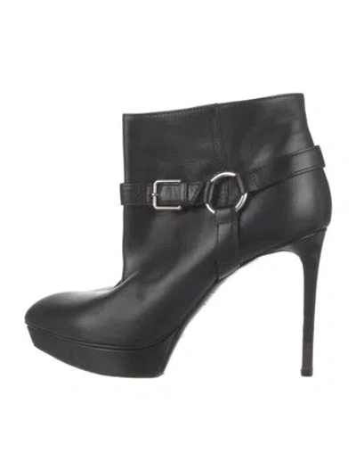 Pre-owned Saint Laurent Leather Boots In Black