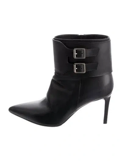 Pre-owned Saint Laurent Leather Boots In Black