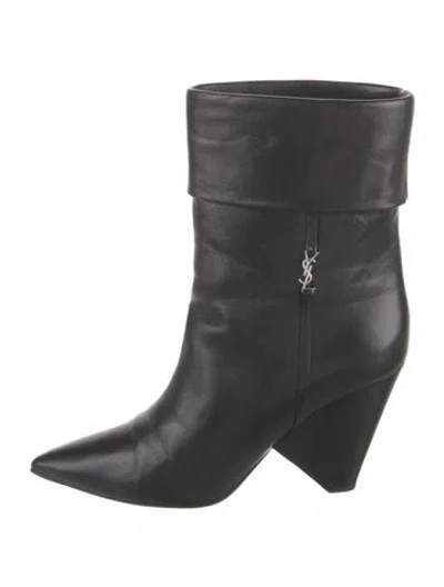 Pre-owned Saint Laurent Leather Boots In Black