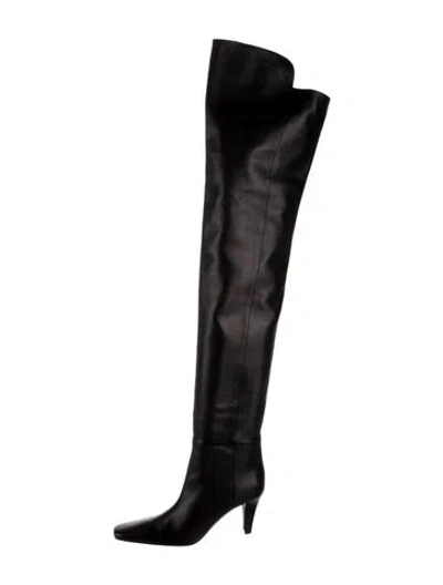 Pre-owned Saint Laurent Leather Boots In Black