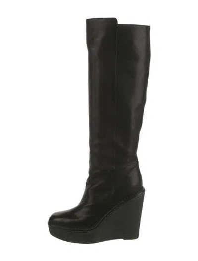 Pre-owned Saint Laurent Leather Boots In Black