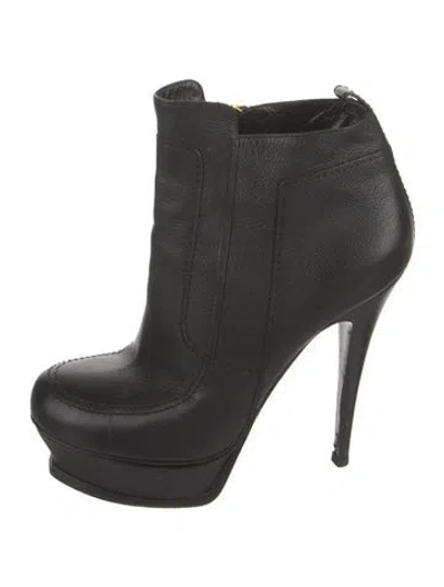 Pre-owned Saint Laurent Leather Boots In Black