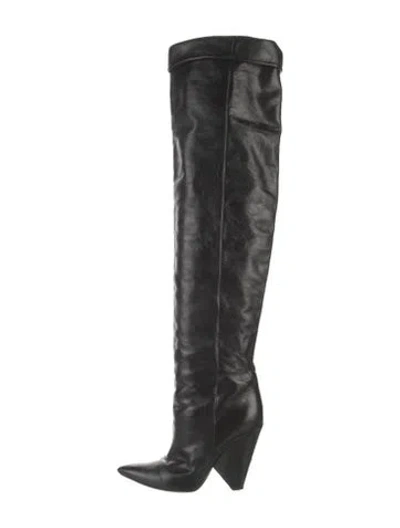 Pre-owned Saint Laurent Leather Boots In Black