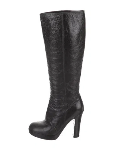 Pre-owned Saint Laurent Leather Boots In Black