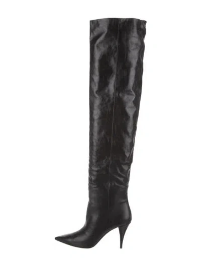 Pre-owned Saint Laurent Leather Boots In Black