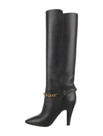 Pre-owned Saint Laurent Leather Boots In Black