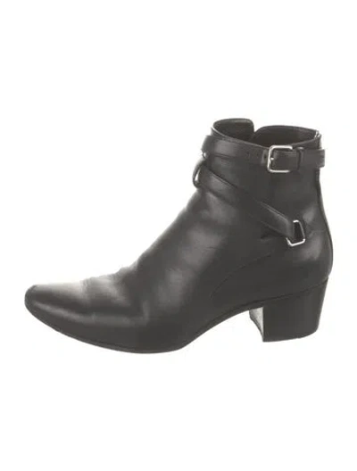 Pre-owned Saint Laurent Leather Boots In Black