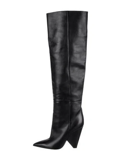 Pre-owned Saint Laurent Leather Boots In Black