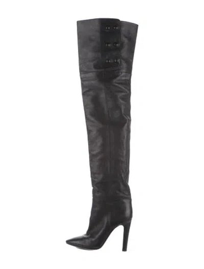 Pre-owned Saint Laurent Leather Boots In Black