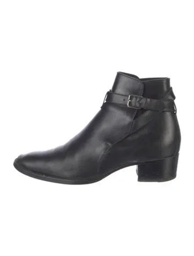 Pre-owned Saint Laurent Leather Boots In Black