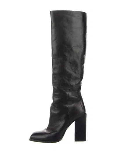 Pre-owned Saint Laurent Leather Boots In Black