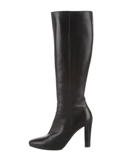 Pre-owned Saint Laurent Leather Boots In Black