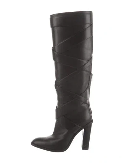 Pre-owned Saint Laurent Leather Boots In Black
