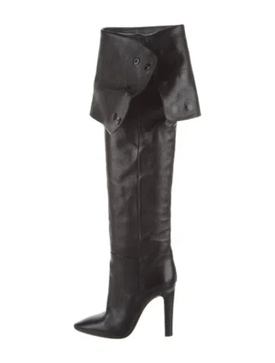 Pre-owned Saint Laurent Leather Boots In Black