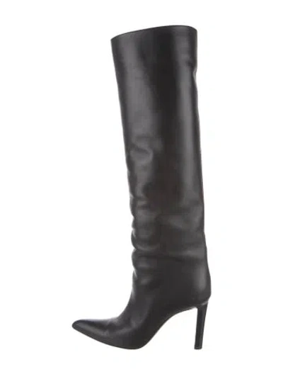 Pre-owned Saint Laurent Leather Boots In Black