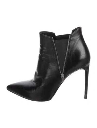 Pre-owned Saint Laurent Leather Boots In Black