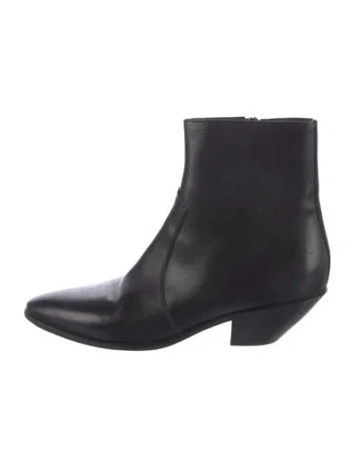 Pre-owned Saint Laurent Leather Boots In Black