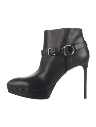 Pre-owned Saint Laurent Leather Boots In Black