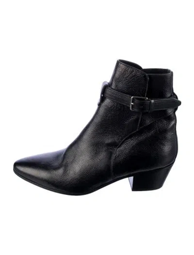 Pre-owned Saint Laurent Leather Boots In Black
