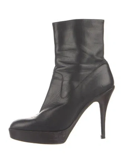 Pre-owned Saint Laurent Leather Boots In Black