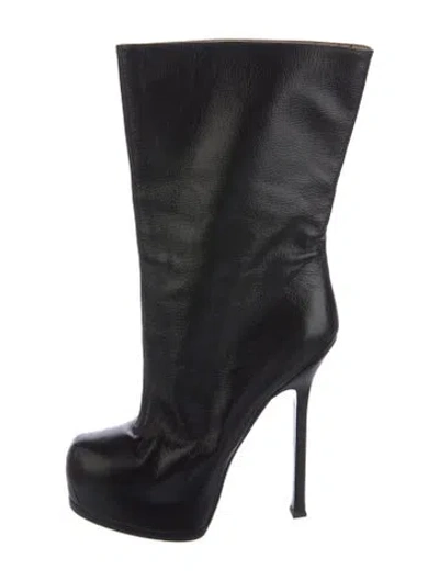 Pre-owned Saint Laurent Leather Boots In Black