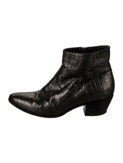 Pre-owned Saint Laurent Leather Boots In Black