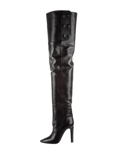 Pre-owned Saint Laurent Leather Boots In Black