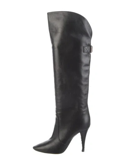 Pre-owned Saint Laurent Leather Boots In Black
