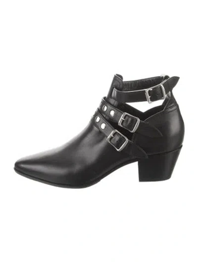 Pre-owned Saint Laurent Leather Boots In Black