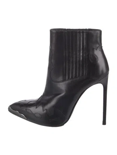 Pre-owned Saint Laurent Leather Boots In Black