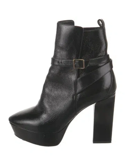 Pre-owned Saint Laurent Leather Boots In Black