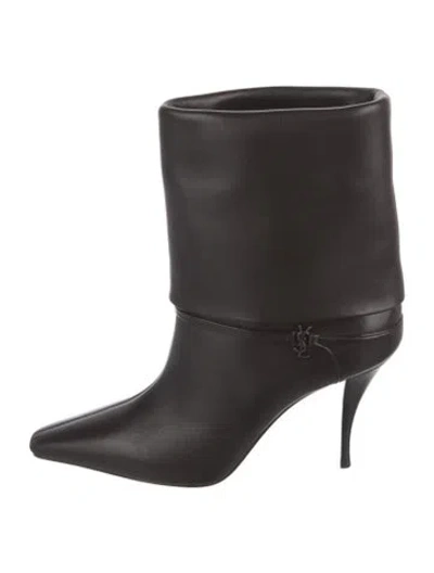 Pre-owned Saint Laurent Leather Boots In Black