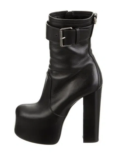 Pre-owned Saint Laurent Leather Boots In Black